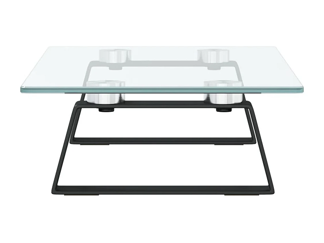 Supporto per monitor nero 40x20x8 cm in vetro temperato e metallo