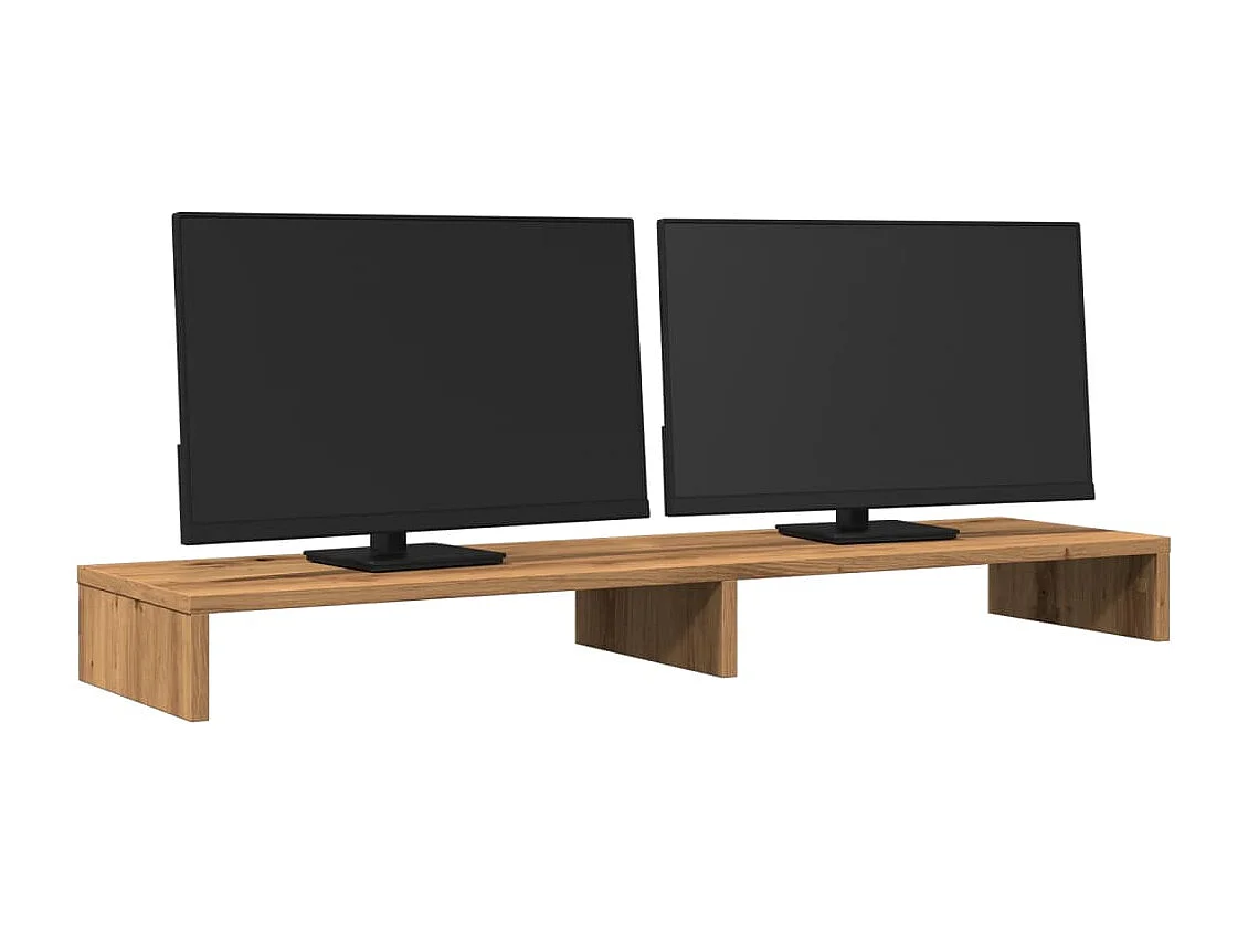 Handgefertigter Monitorständer aus Eichenholz, 100 x 27 x 10 cm, Holzwerkstoff