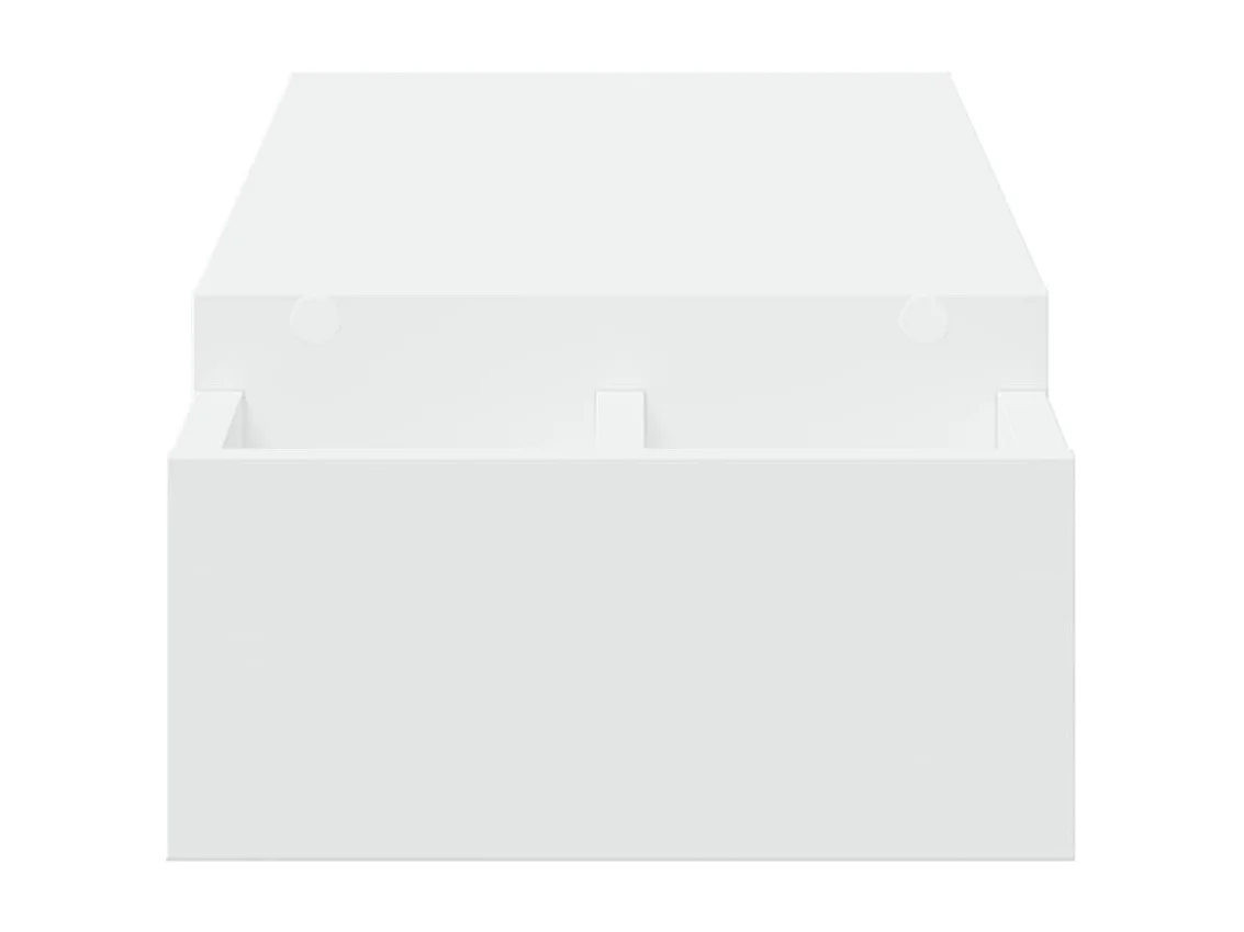 Supporto per monitor con contenitore in derivati del legno bianco