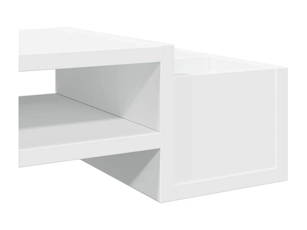 Supporto per monitor con contenitore in derivati del legno bianco