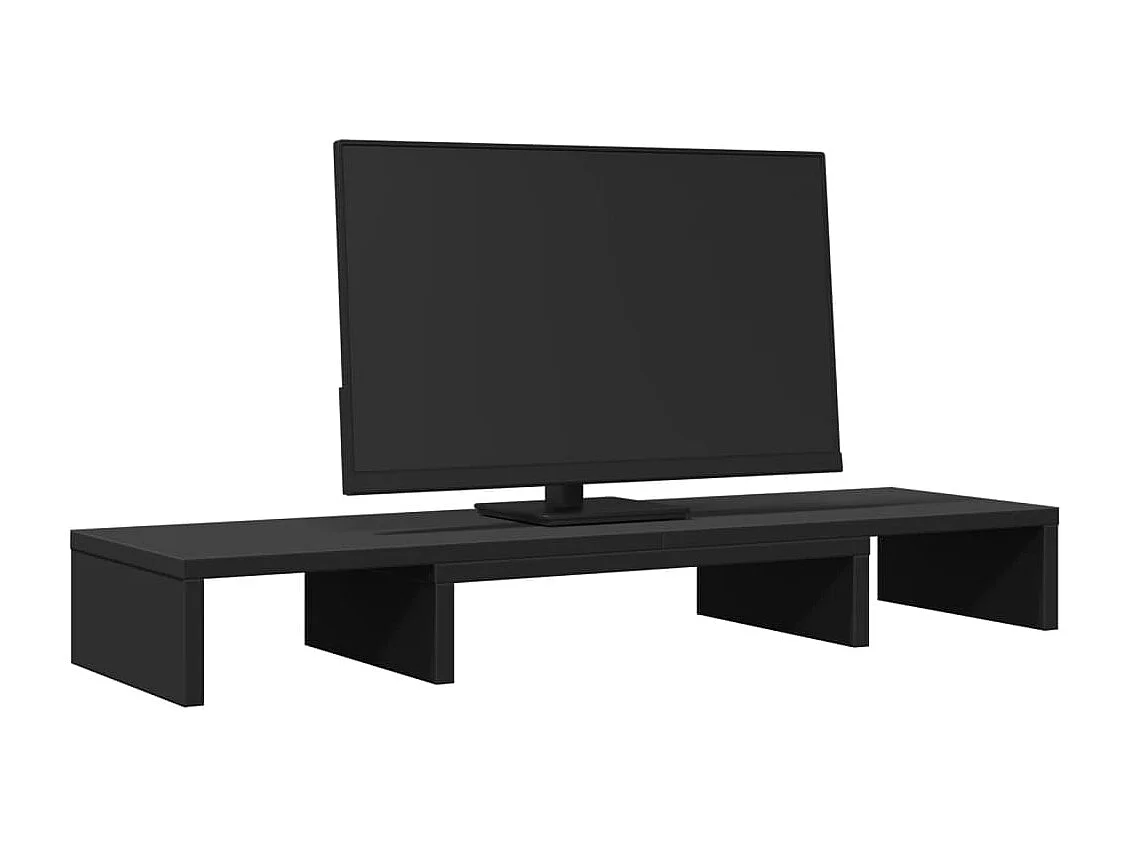 Zwart ontworpen houten verstelbare monitorstandaard