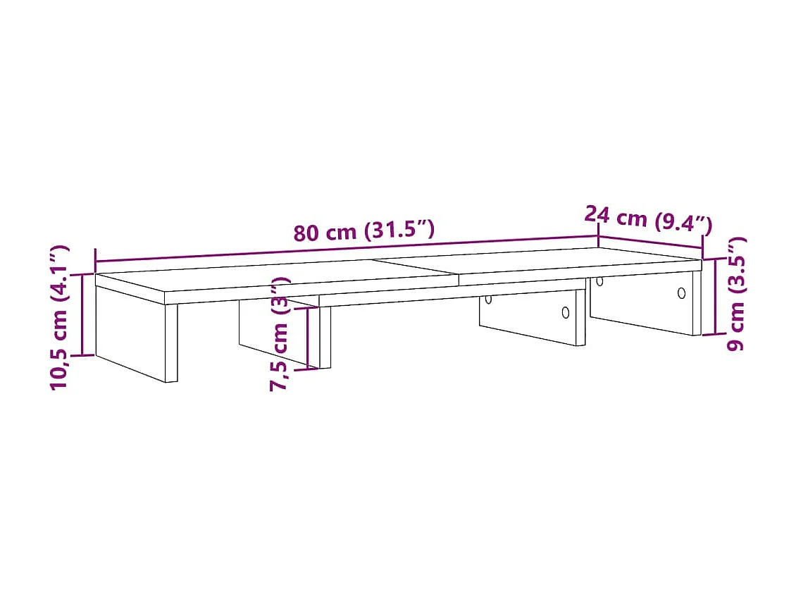 Zwart ontworpen houten verstelbare monitorstandaard