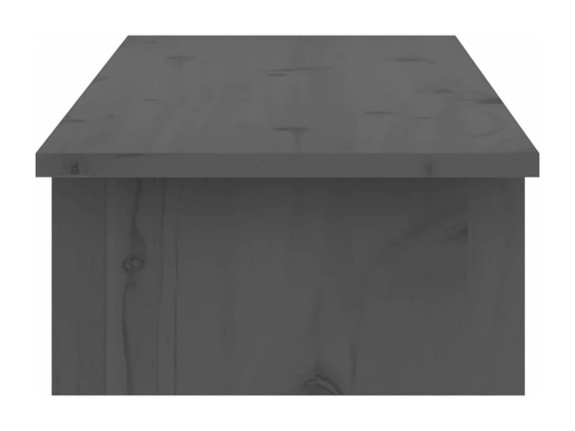 Support de moniteur Gris 100x27x15 cm Bois de pin solide
