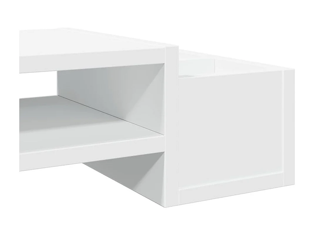 Soporte para monitor con almacenamiento de madera contrachapada blanca
