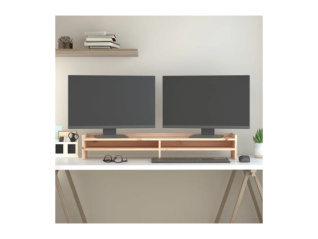 Support pour moniteur 100x24x16 cm Bois de pin solide