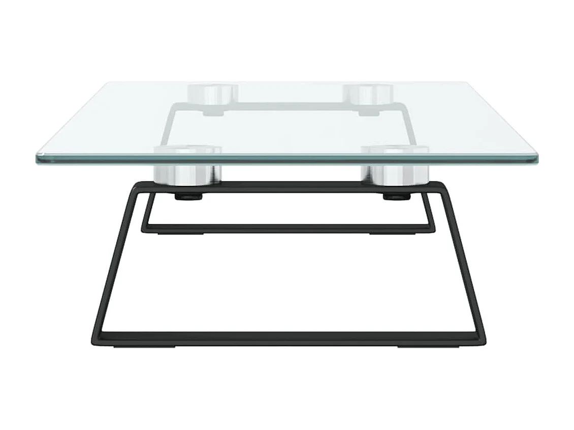 Supporto per monitor nero 60x20x8 cm in vetro temperato e metallo