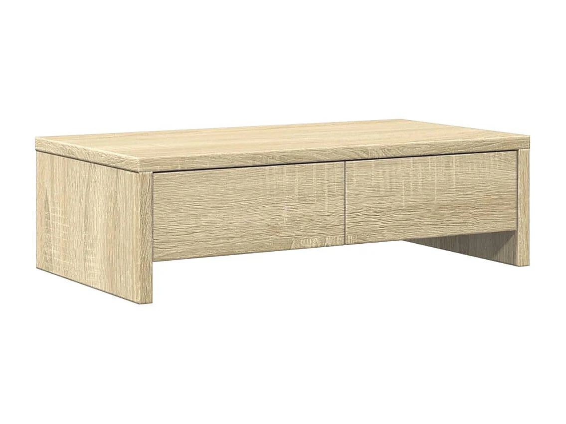 Support de moniteur avec tiroirs chêne sonoma bois d'ingénierie