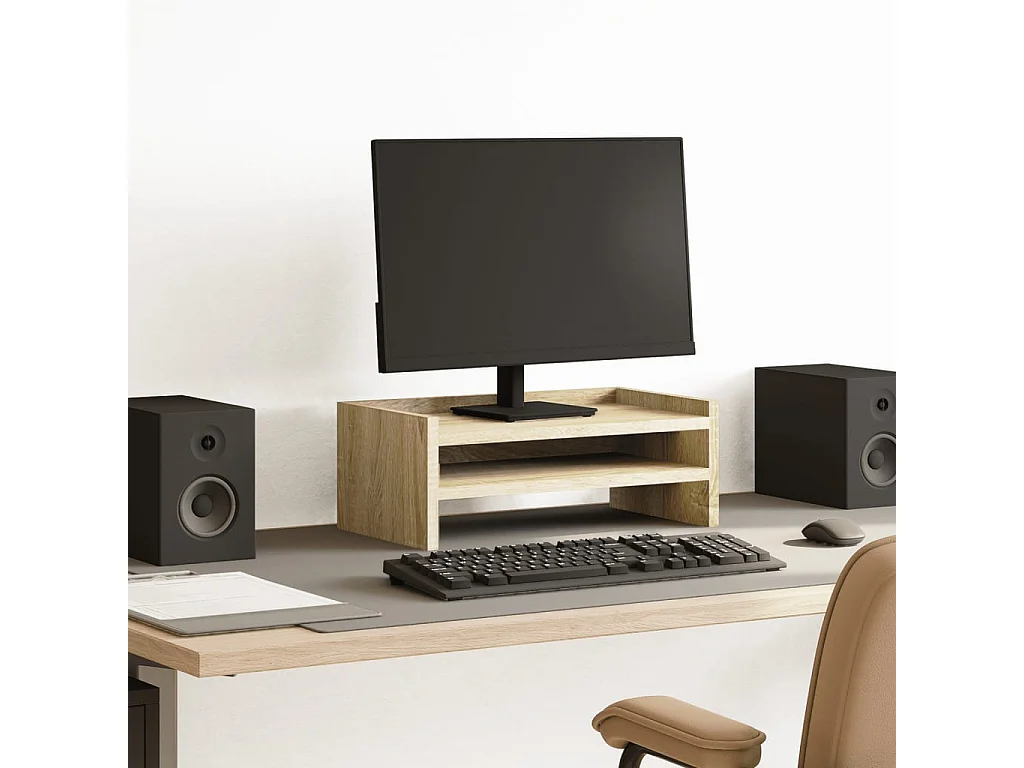 Supporto per monitor in rovere Sonoma 42x24x16 cm in derivati del legno