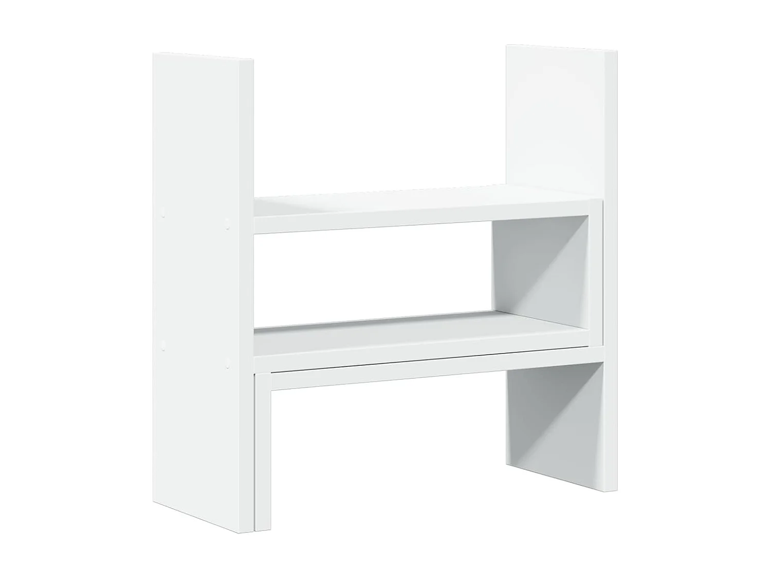 Verstellbarer Schreibtisch-Organizer aus weißem Holzwerkstoff