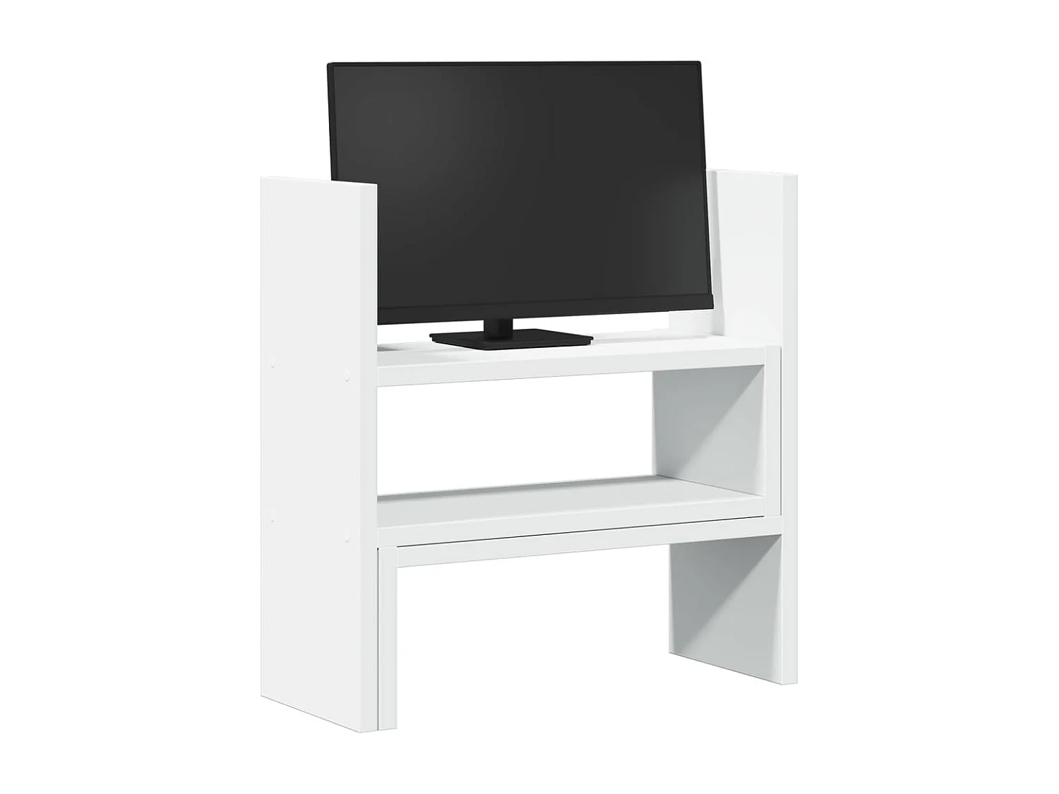 Verstellbarer Schreibtisch-Organizer aus weißem Holzwerkstoff