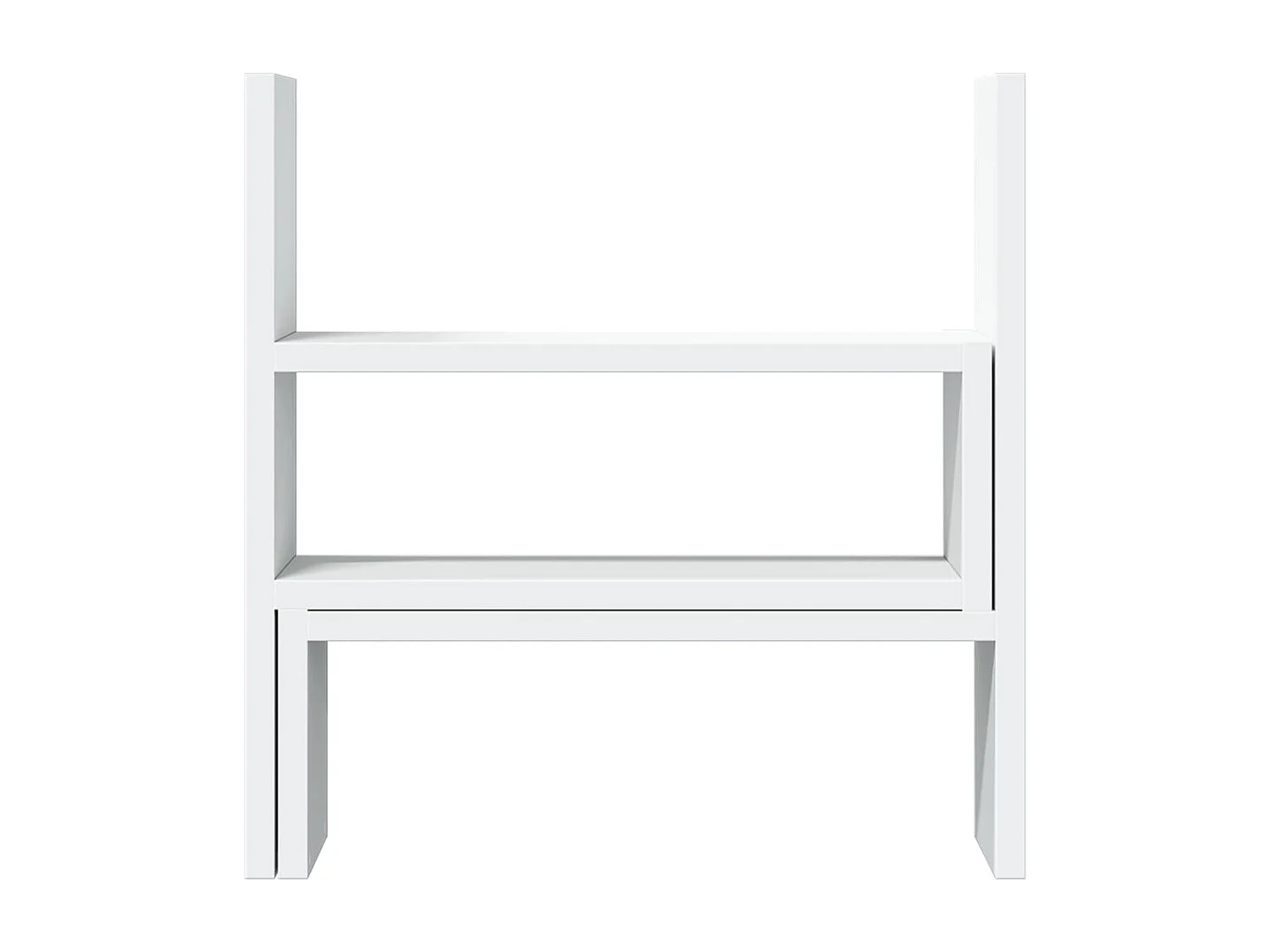 Verstellbarer Schreibtisch-Organizer aus weißem Holzwerkstoff