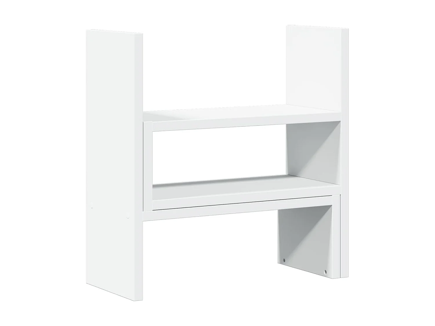 Verstellbarer Schreibtisch-Organizer aus weißem Holzwerkstoff