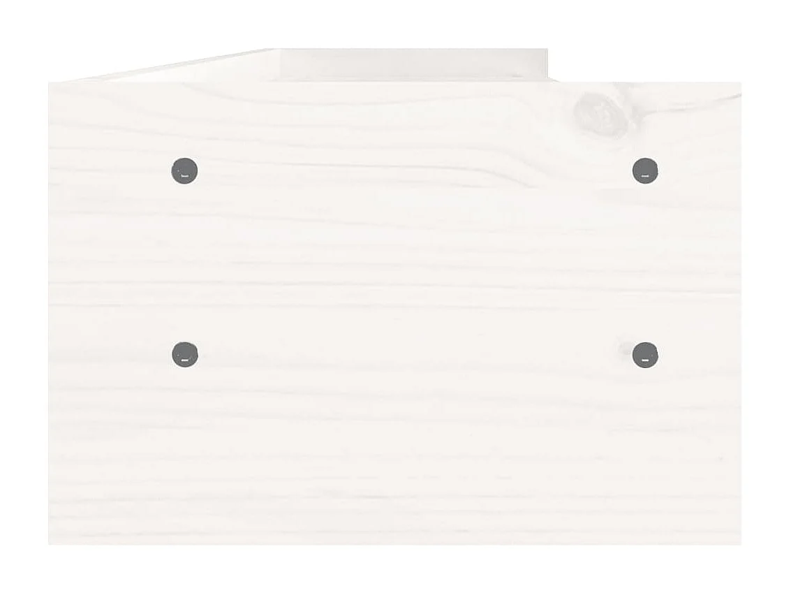 Monitorständer Weiß 100x24x16 cm Massives Kiefernholz