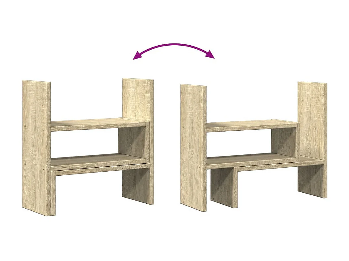 Organiseur de bureau réglable chêne sonoma bois d'ingénierie
