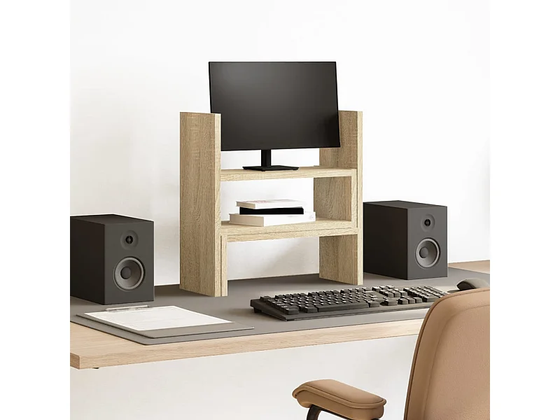 Organizer da scrivania regolabile in quercia Sonoma, legno ingegnerizzato