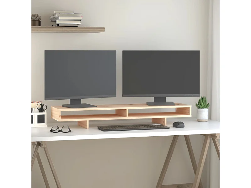 Support pour moniteur 100x27x14 cm Bois de pin solide