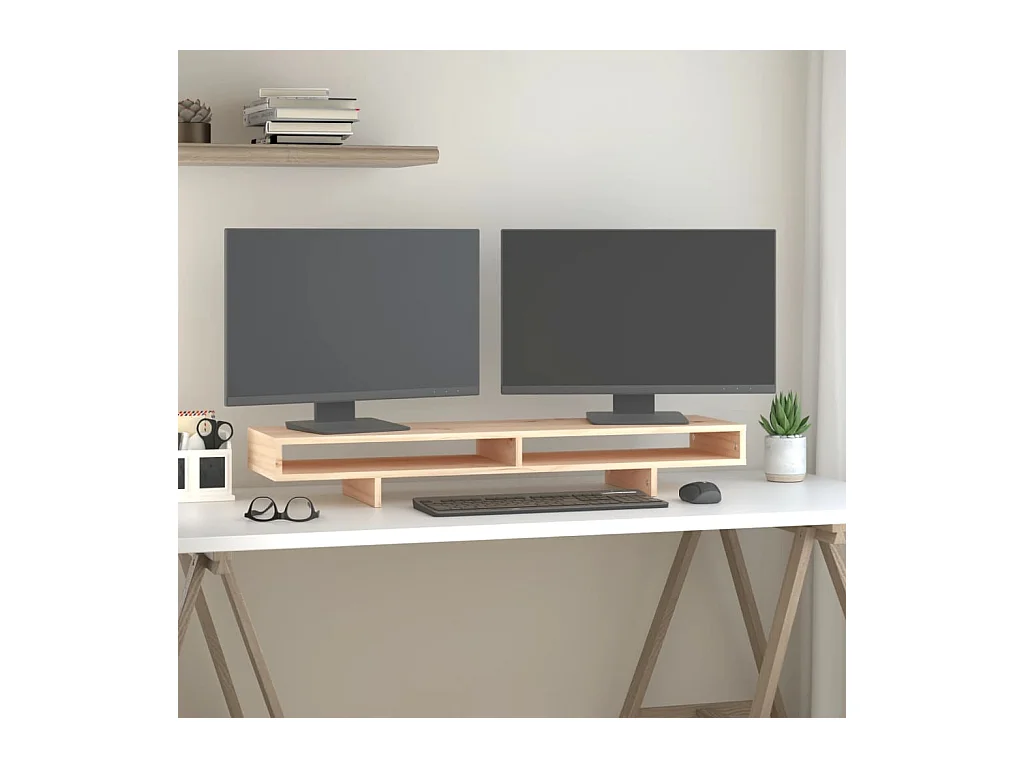 Support pour moniteur 100x27x14 cm Bois de pin solide