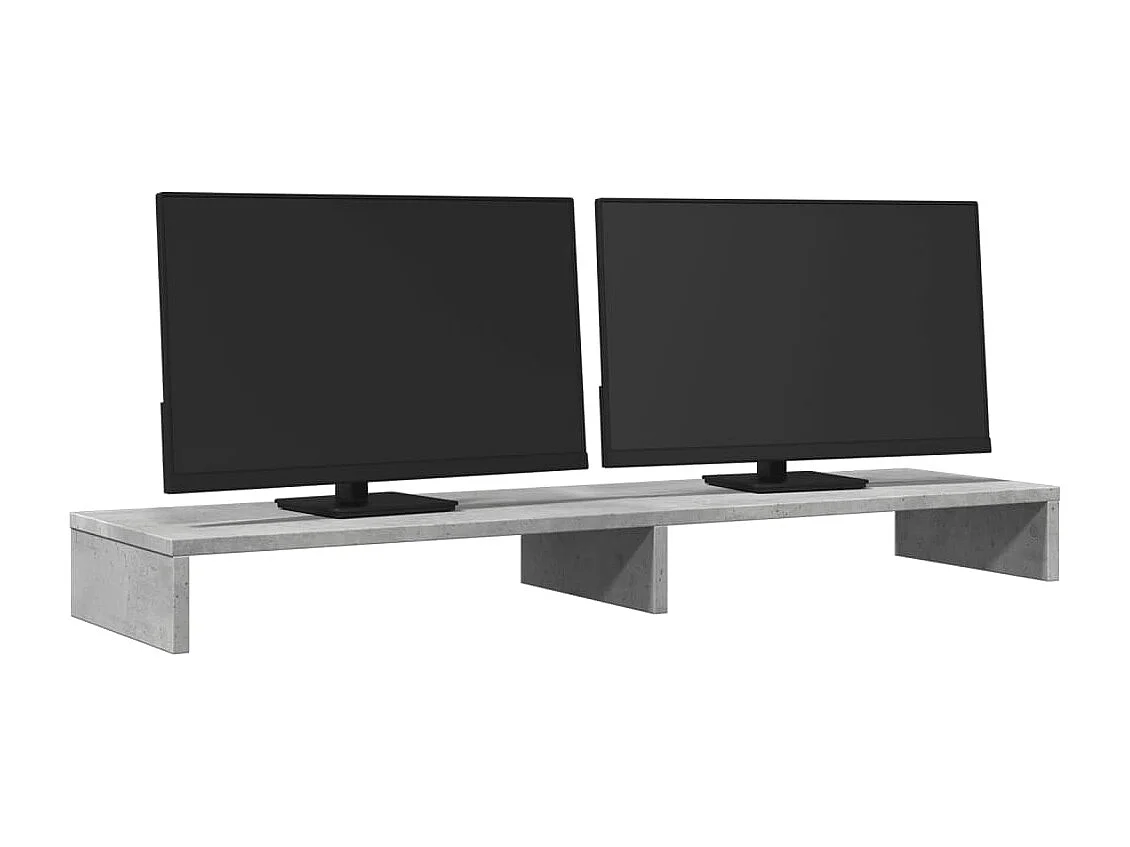 Support de moniteur gris béton 100x27x10 cm bois d'ingénierie