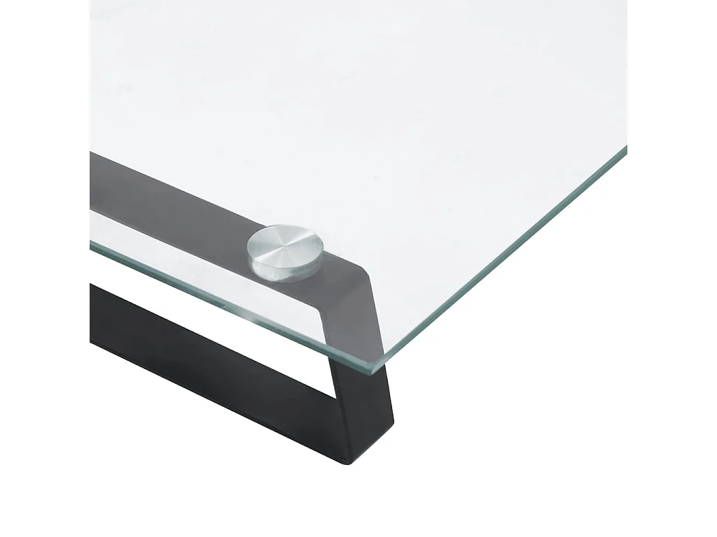 Supporto per monitor nero 60x35x8 cm in vetro temperato e metallo