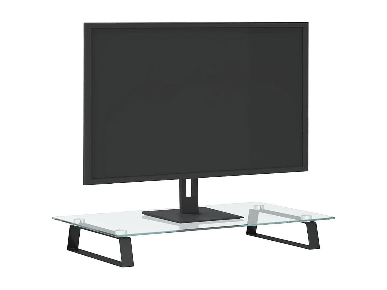 Soporte para monitor negro 60x35x8 cm vidrio templado y metal