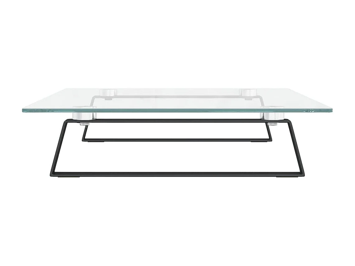 Soporte para monitor negro 60x35x8 cm vidrio templado y metal