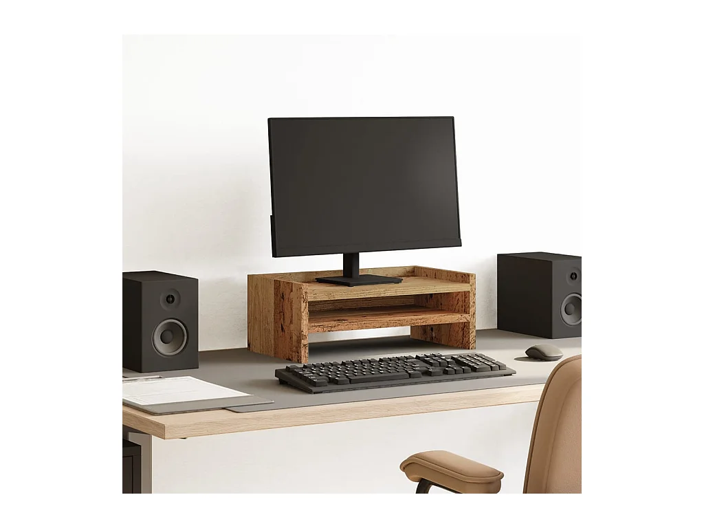 Supporto per monitor in legno vecchio 42x24x16 cm in derivati del legno