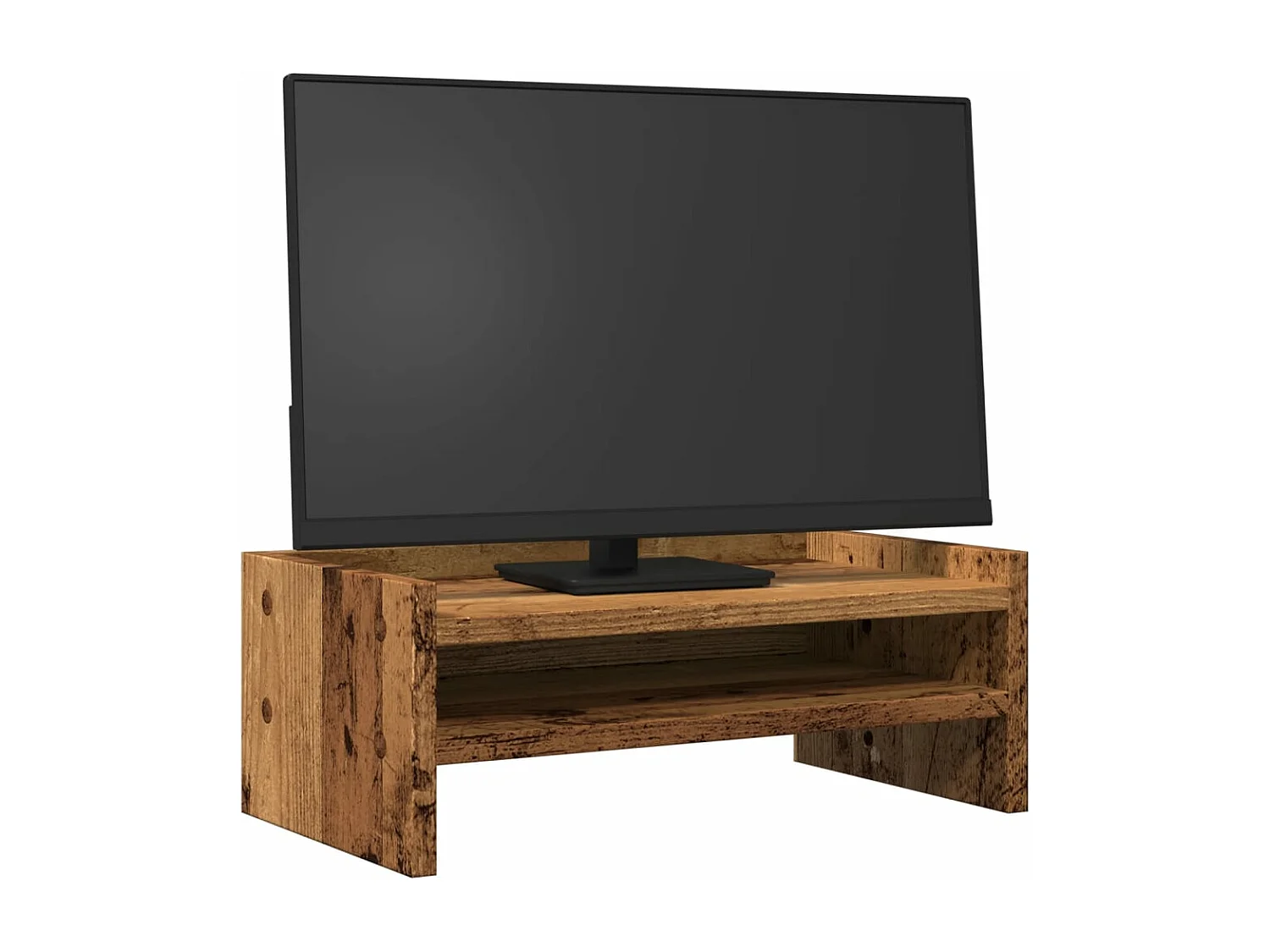 Support de moniteur vieux bois 42x24x16 cm bois d'ingénierie