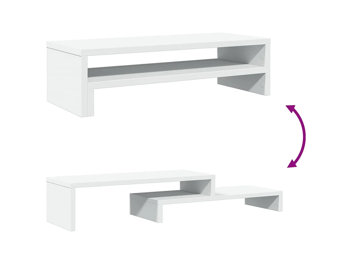 Support de moniteur blanc 54x22x15 cm bois d'ingénierie