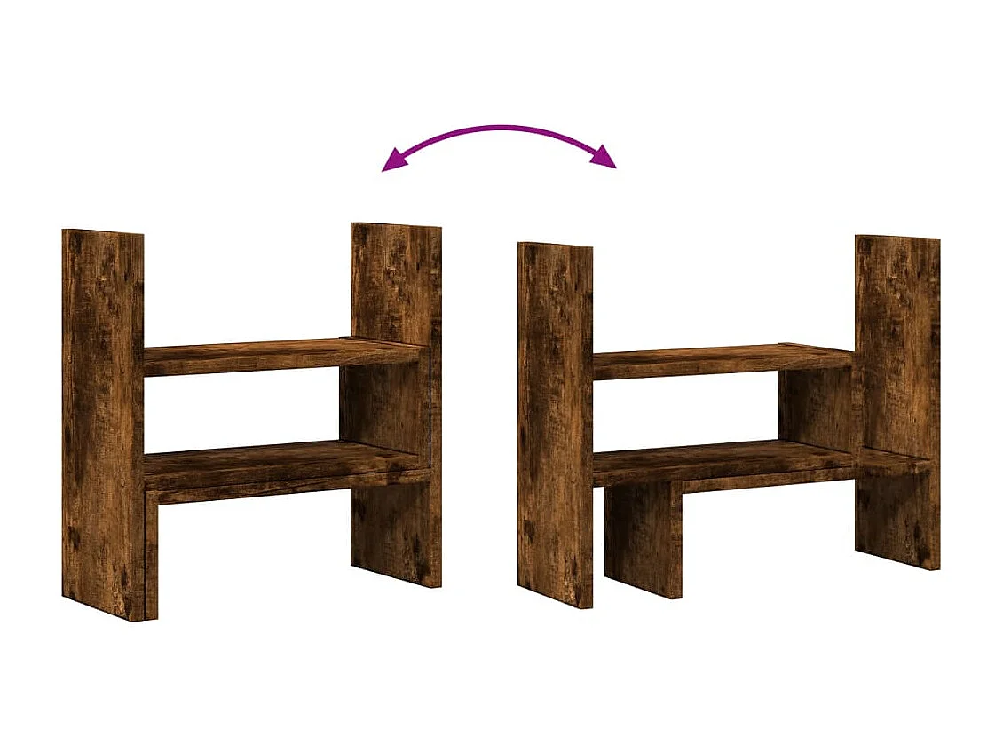 Organizer da scrivania regolabile in MDF rovere affumicato