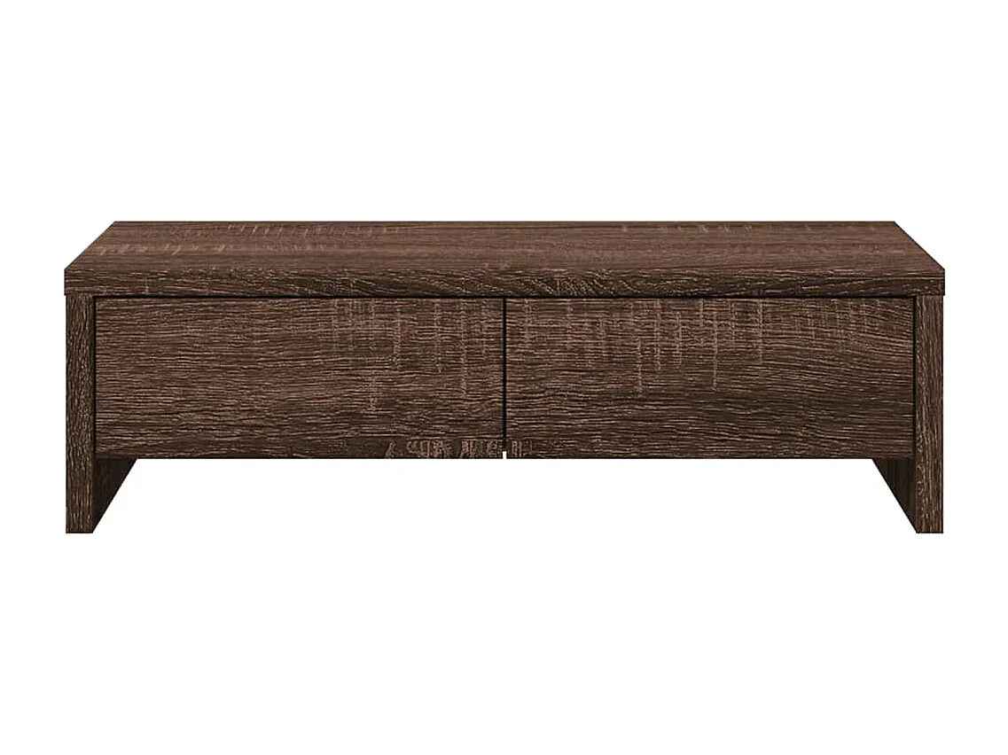 Soporte para monitor con cajones de madera contrachapada marrón roble