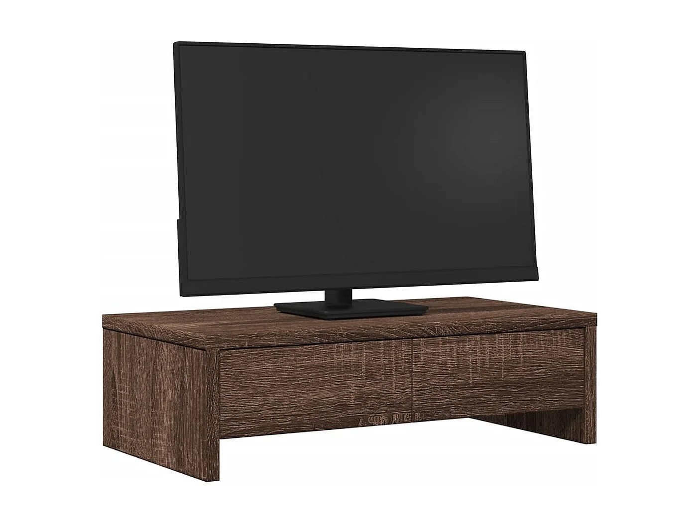 Support de moniteur avec tiroirs chêne marron bois d'ingénierie