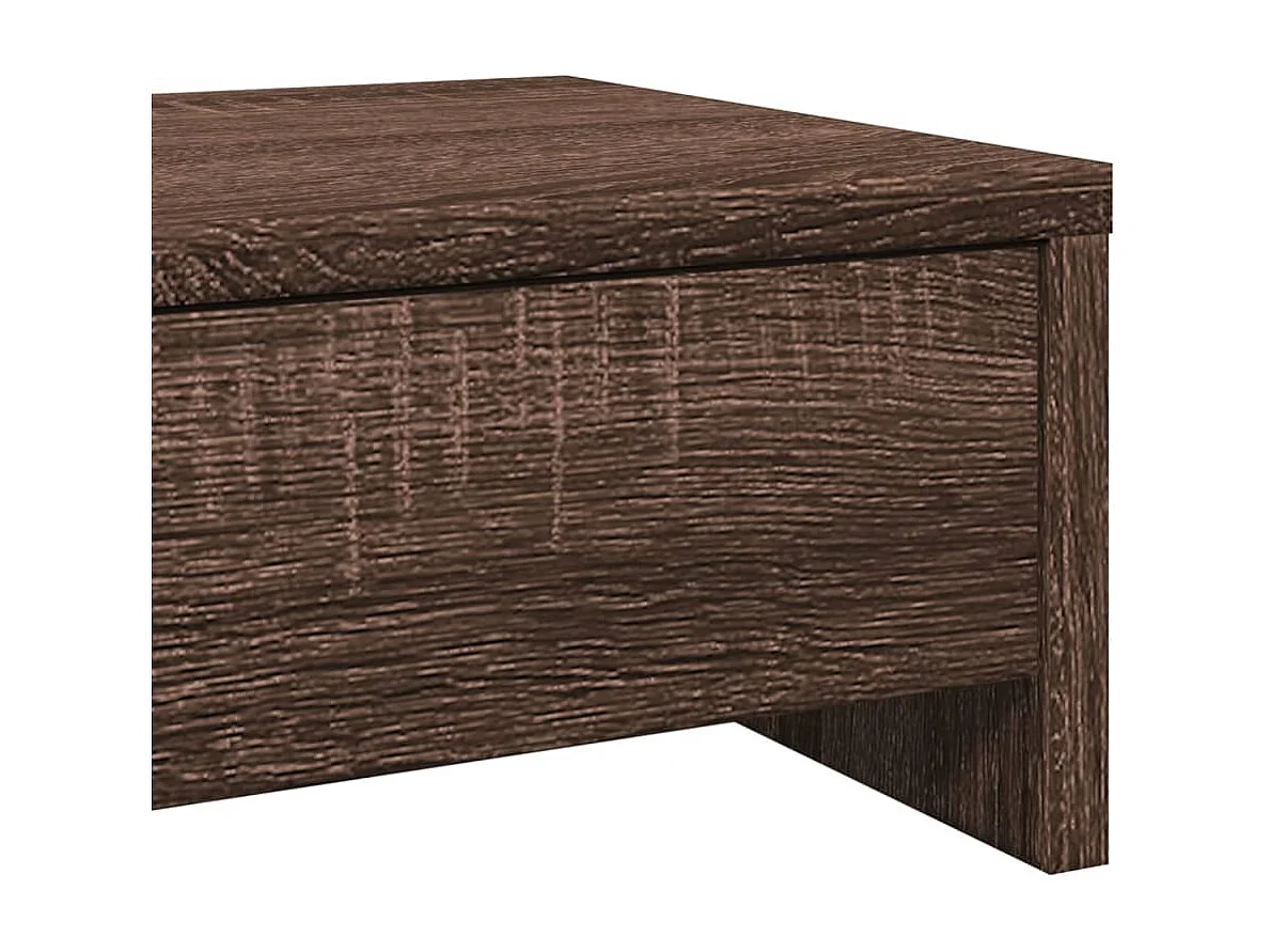 Support de moniteur avec tiroirs chêne marron bois d'ingénierie