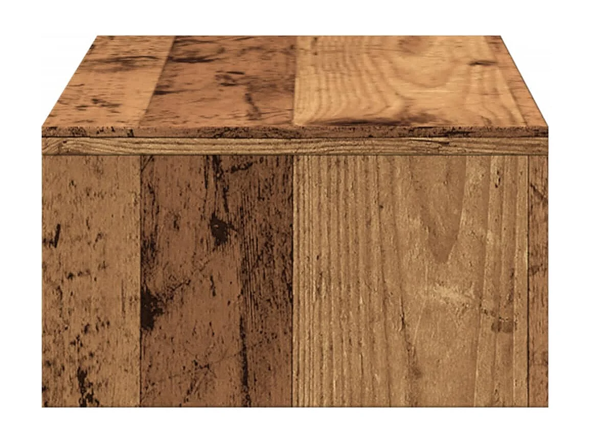 Soporte para monitor con cajones de madera contrachapada antigua