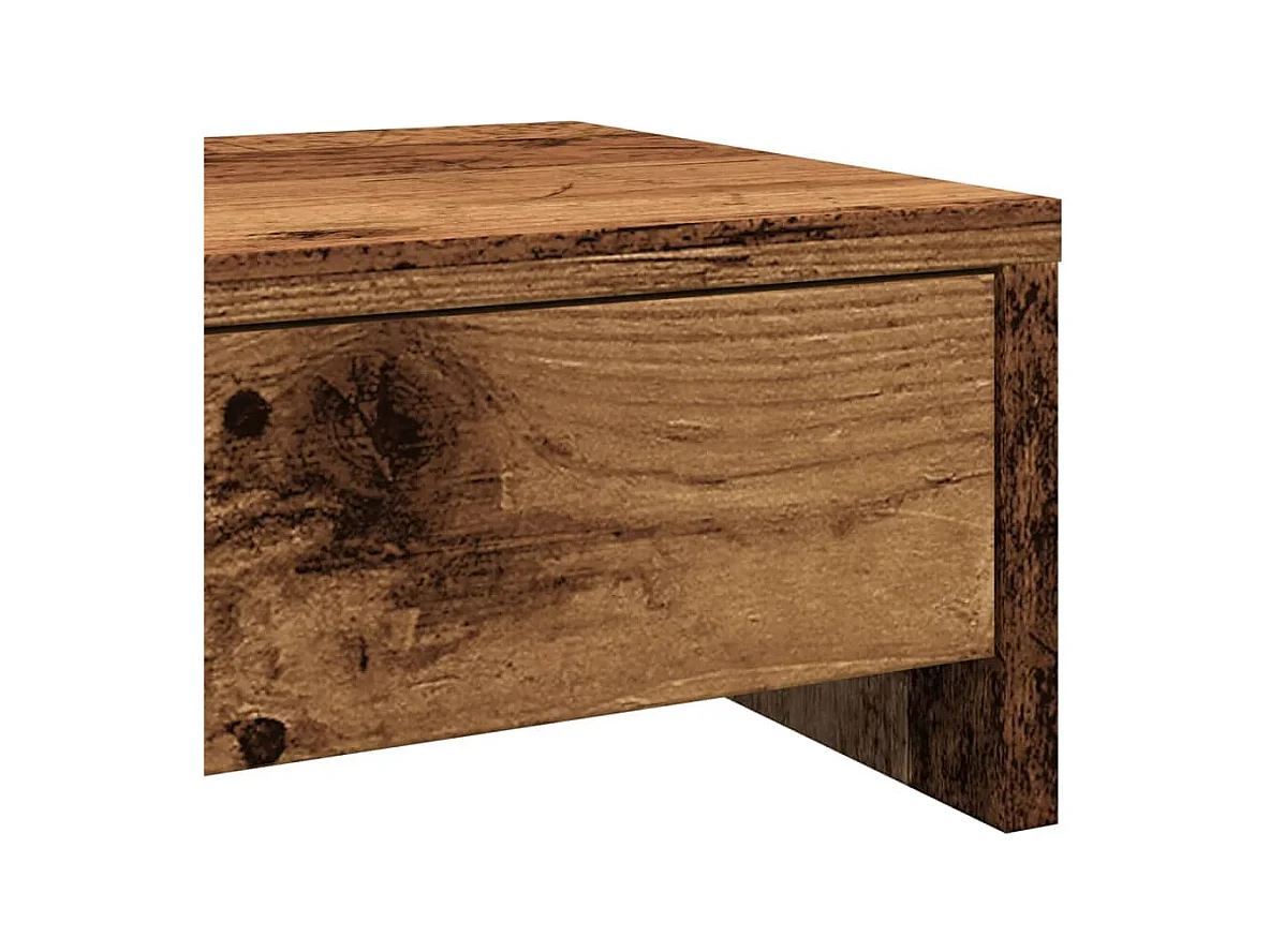 Soporte para monitor con cajones de madera contrachapada antigua