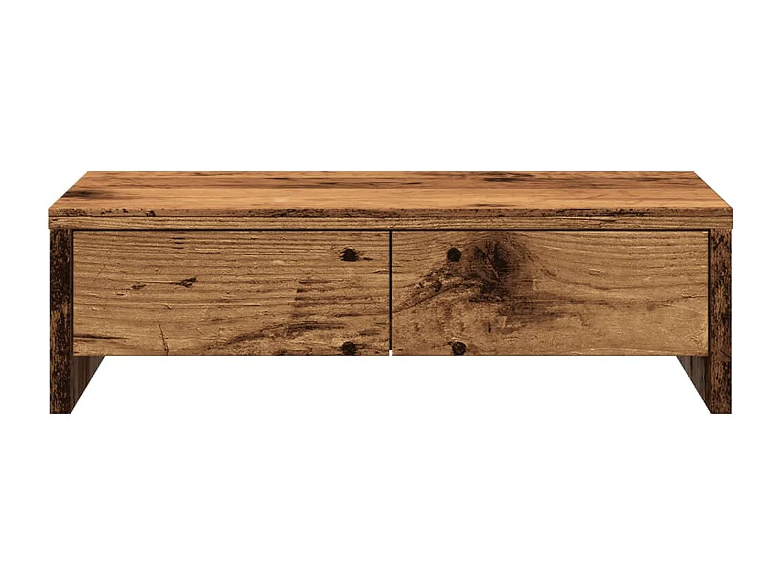 Support de moniteur avec tiroirs vieux bois bois d'ingénierie