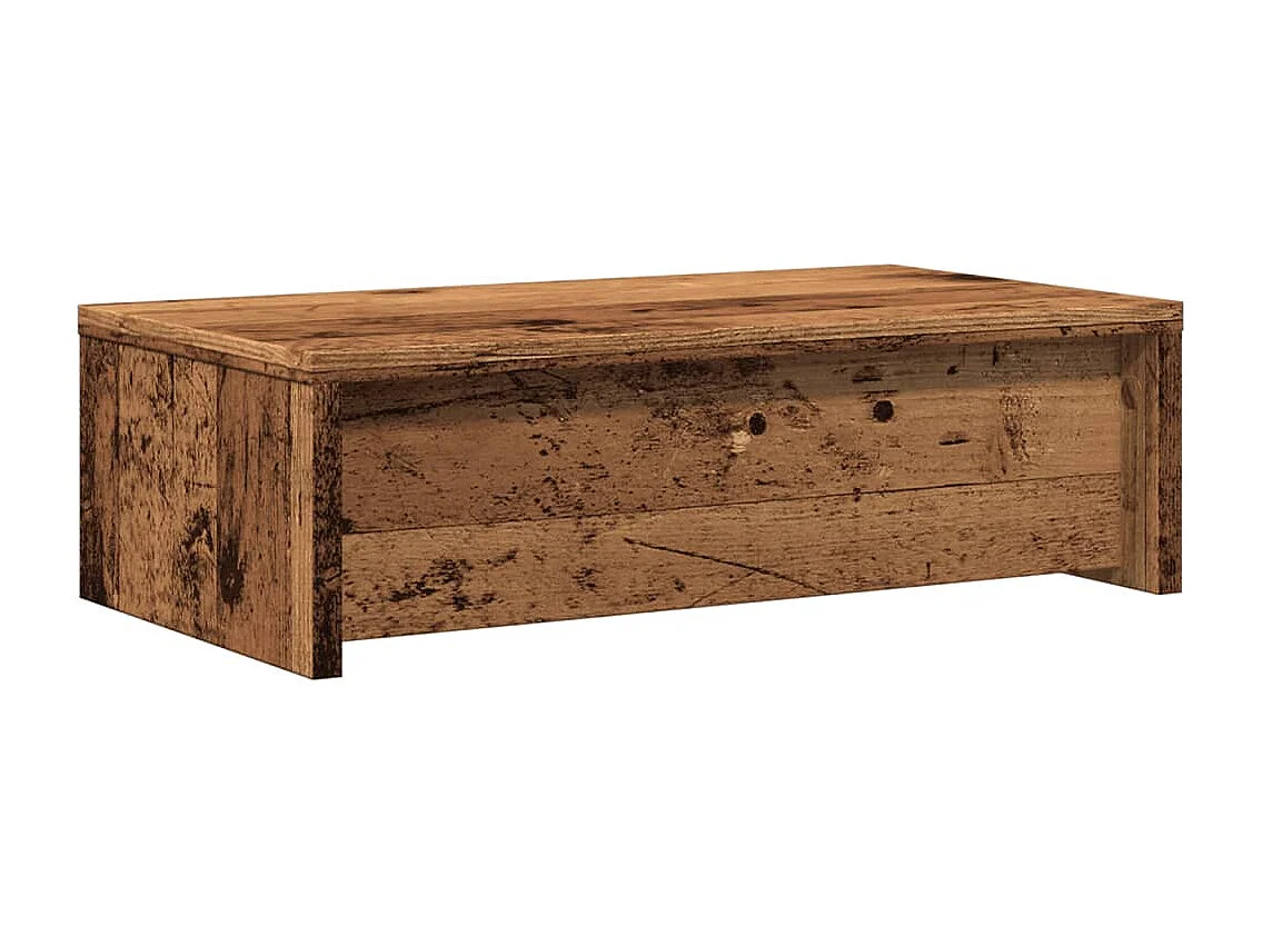 Support de moniteur avec tiroirs vieux bois bois d'ingénierie