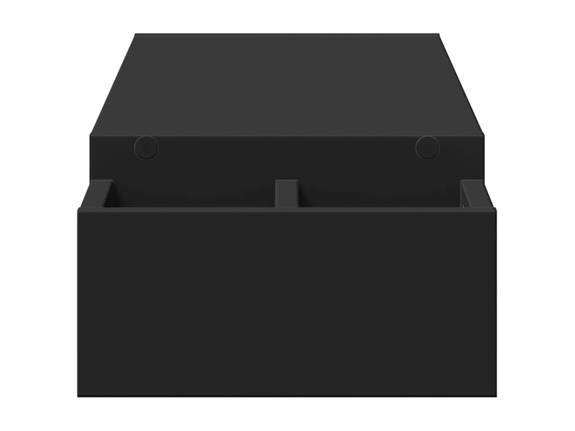 Soporte para monitor con almacenamiento de madera de ingeniería negra