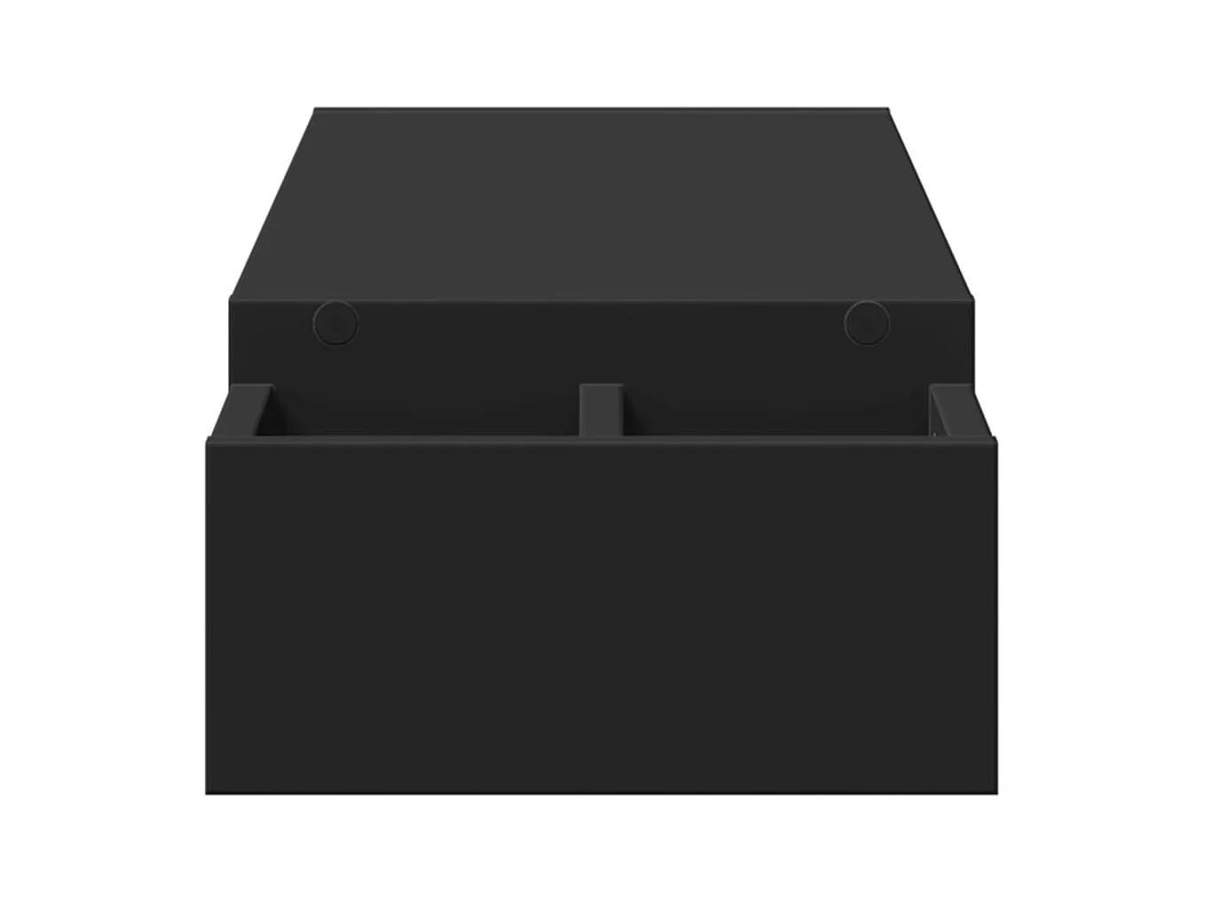 Soporte para monitor con almacenamiento de madera de ingeniería negra