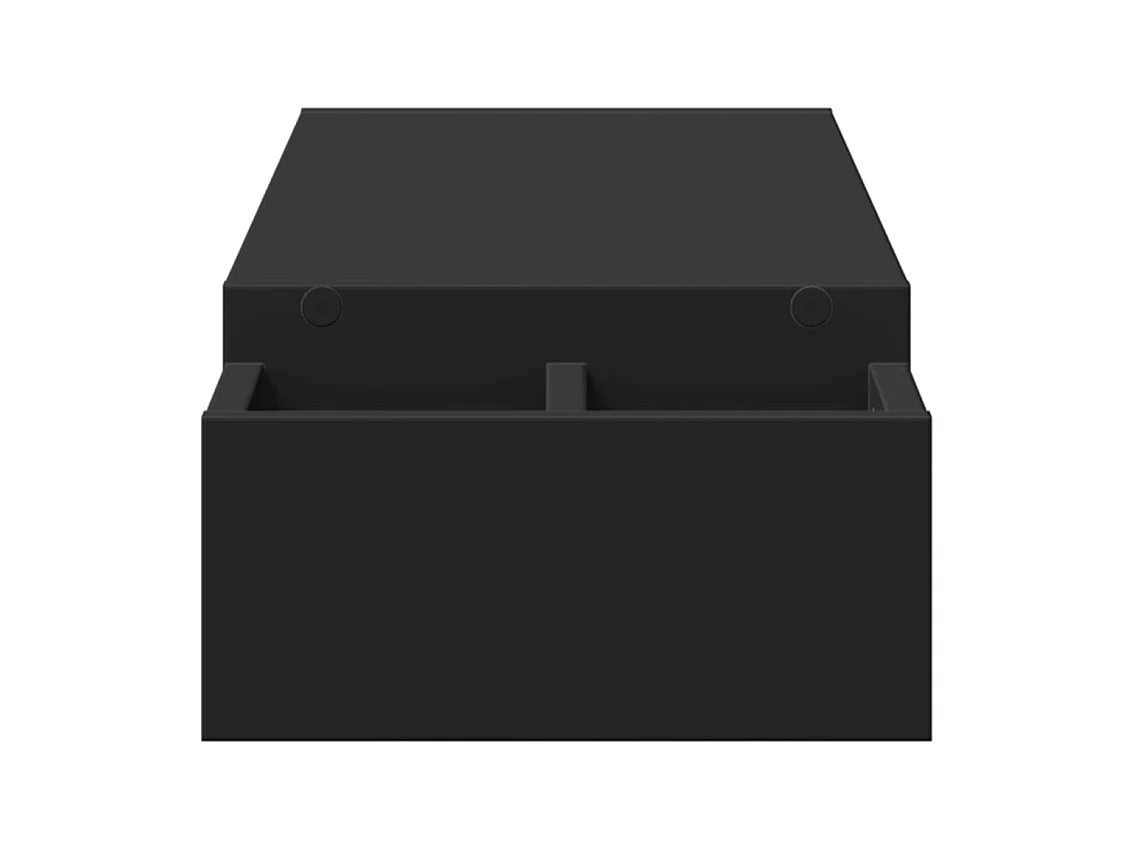 Support de moniteur avec rangement noir bois d'ingénierie
