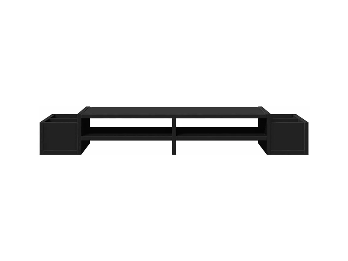 Support de moniteur avec rangement noir bois d'ingénierie
