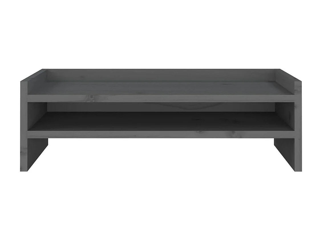 Support de moniteur Gris 50x24x16 cm Bois de pin solide