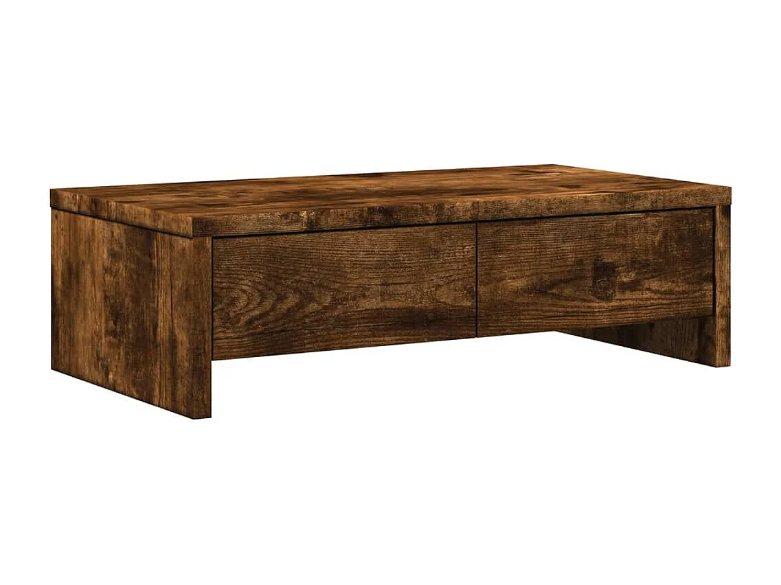 Supporto per monitor con cassetti in MDF rovere affumicato