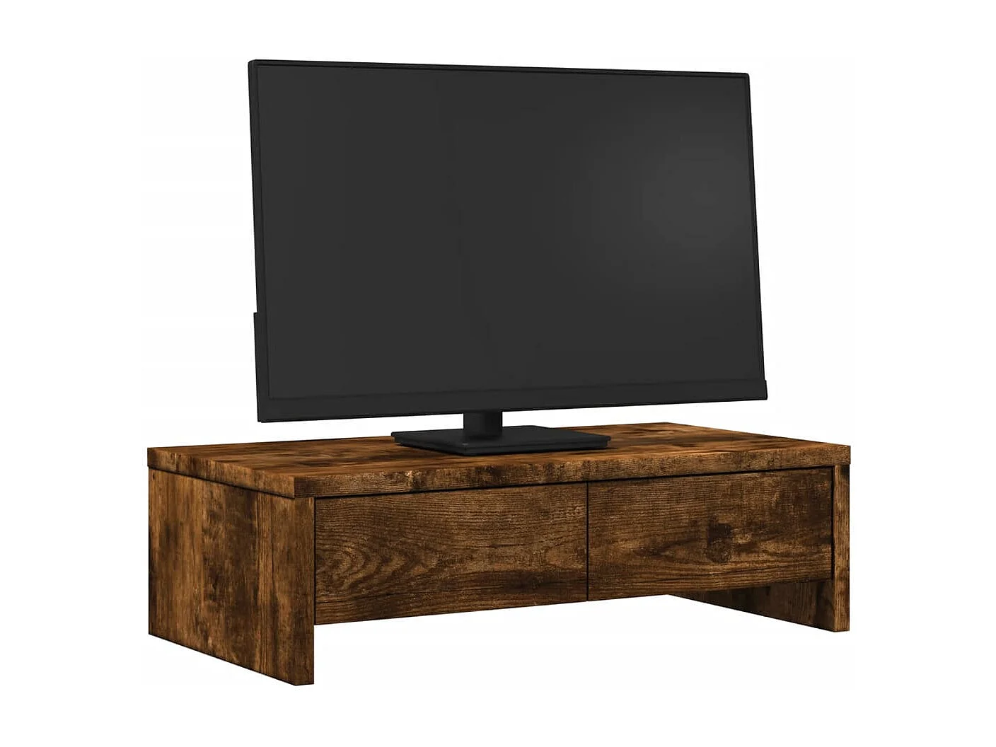 Supporto per monitor con cassetti in MDF rovere affumicato