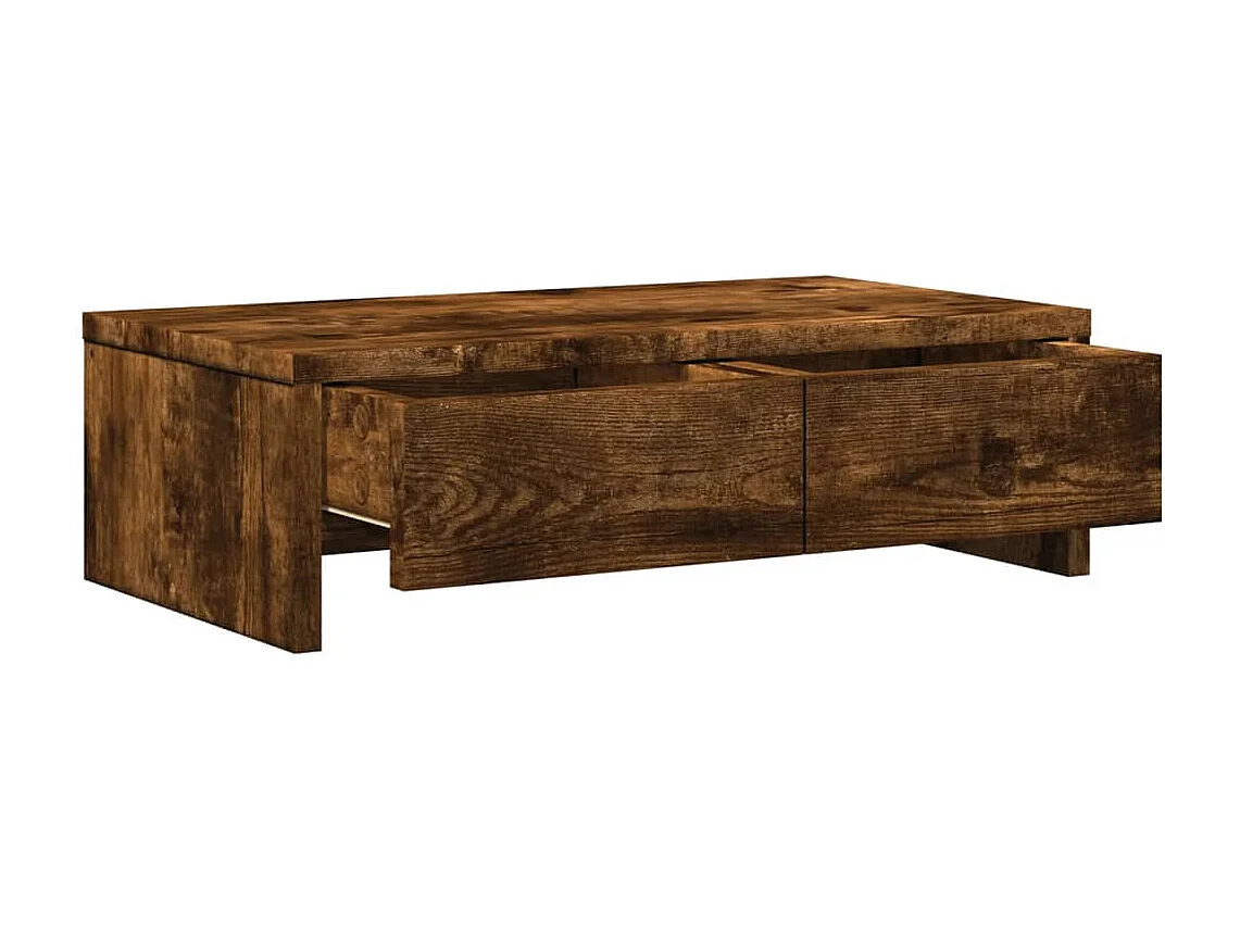 Supporto per monitor con cassetti in MDF rovere affumicato