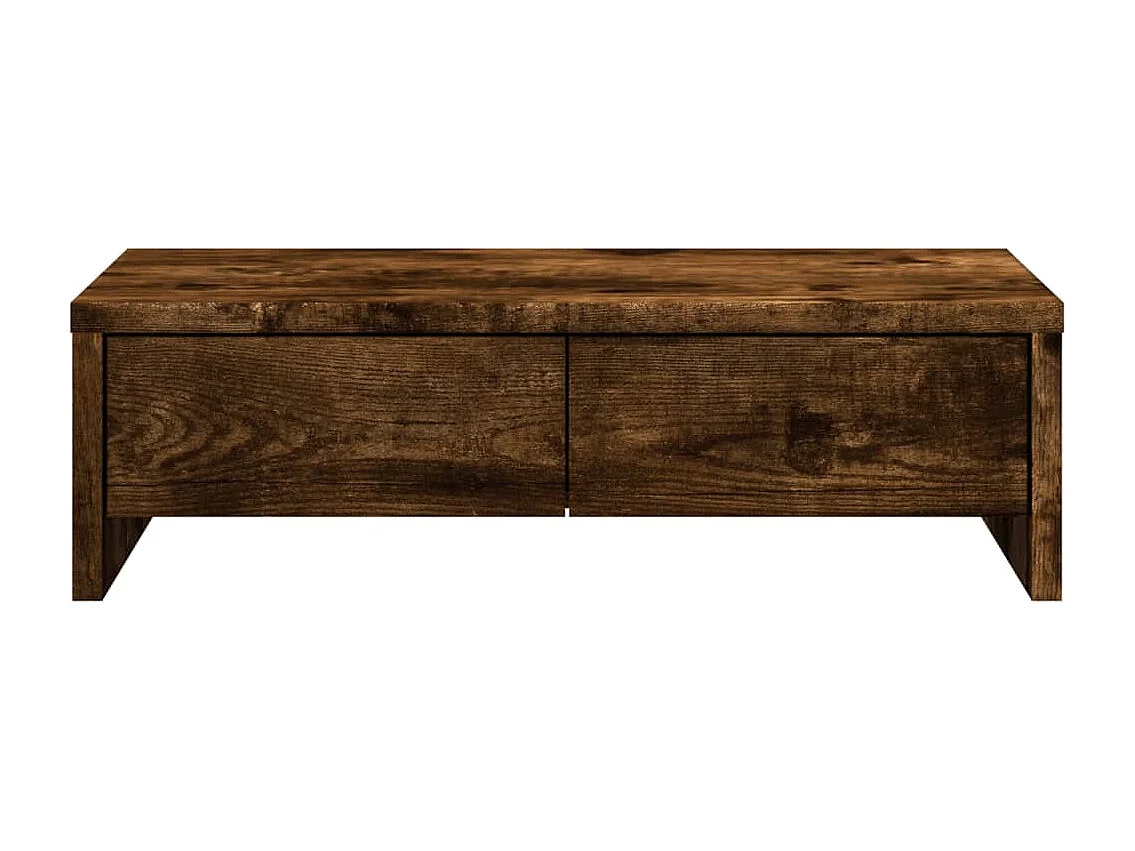 Support de moniteur avec tiroirs chêne fumé bois d'ingénierie