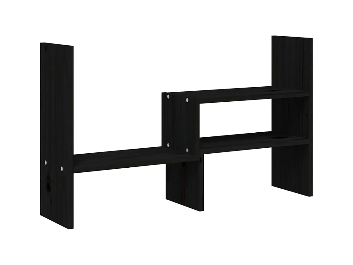 Support pour moniteur Noir (39-72)x17x43 cm Bois de pin solide