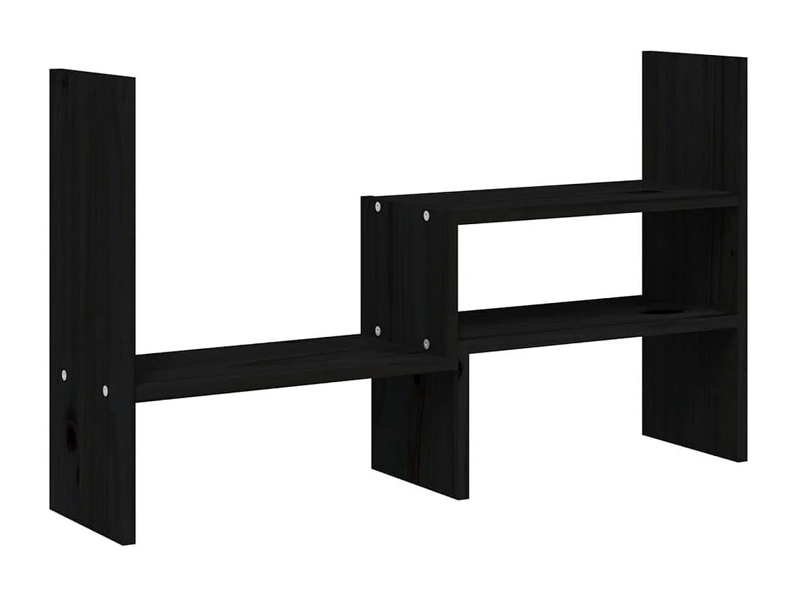 Support pour moniteur Noir (39-72)x17x43 cm Bois de pin solide