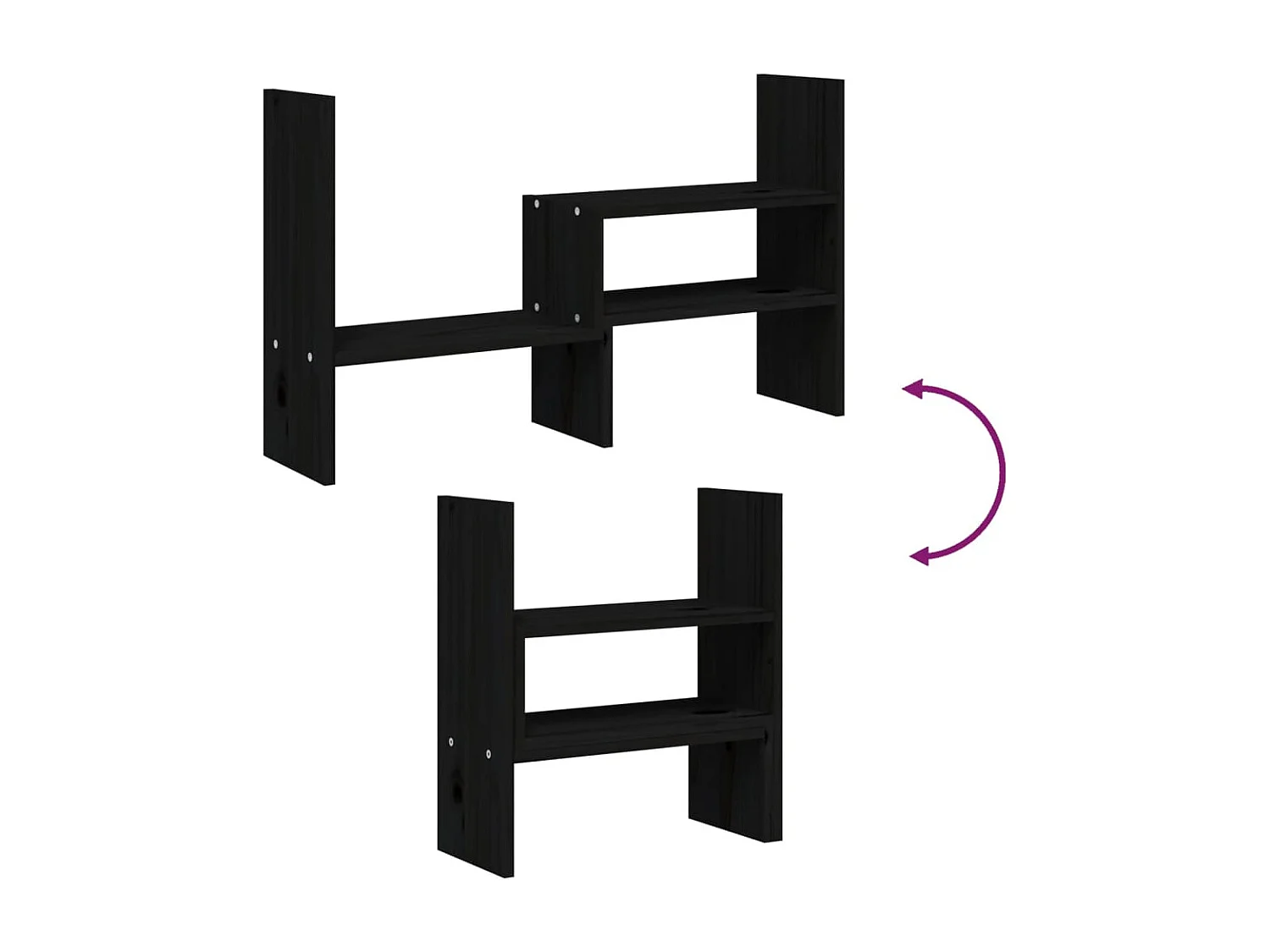 Support pour moniteur Noir (39-72)x17x43 cm Bois de pin solide