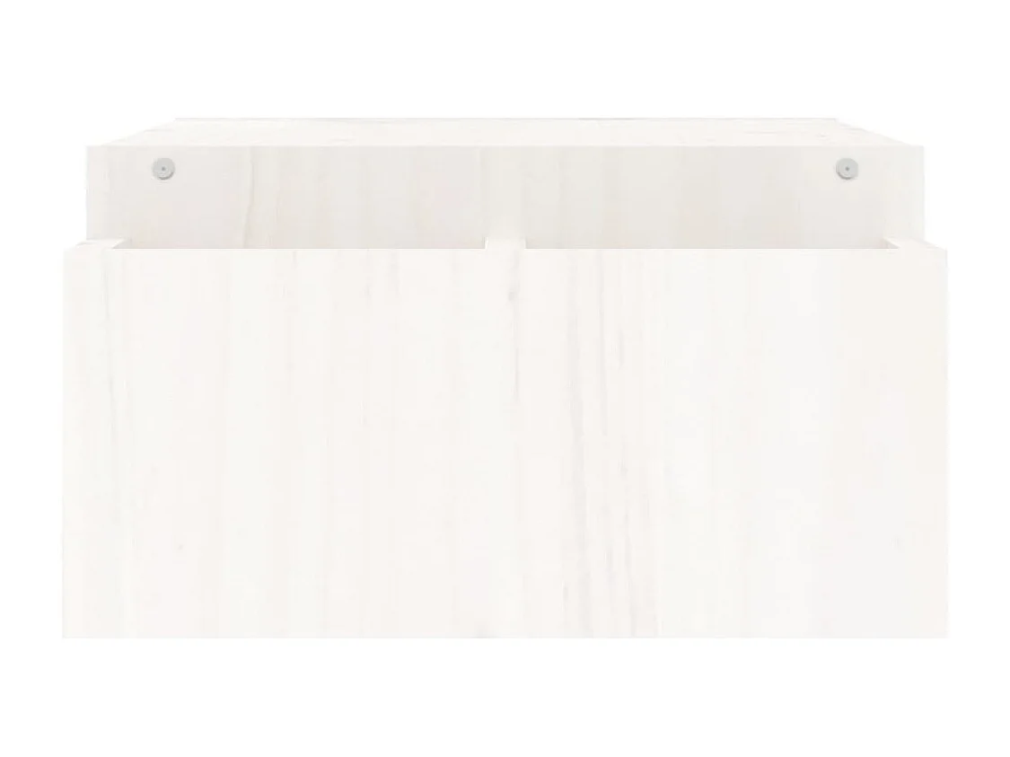 Soporte para monitor Blanco 100x27,5x15 cm Madera maciza de pino