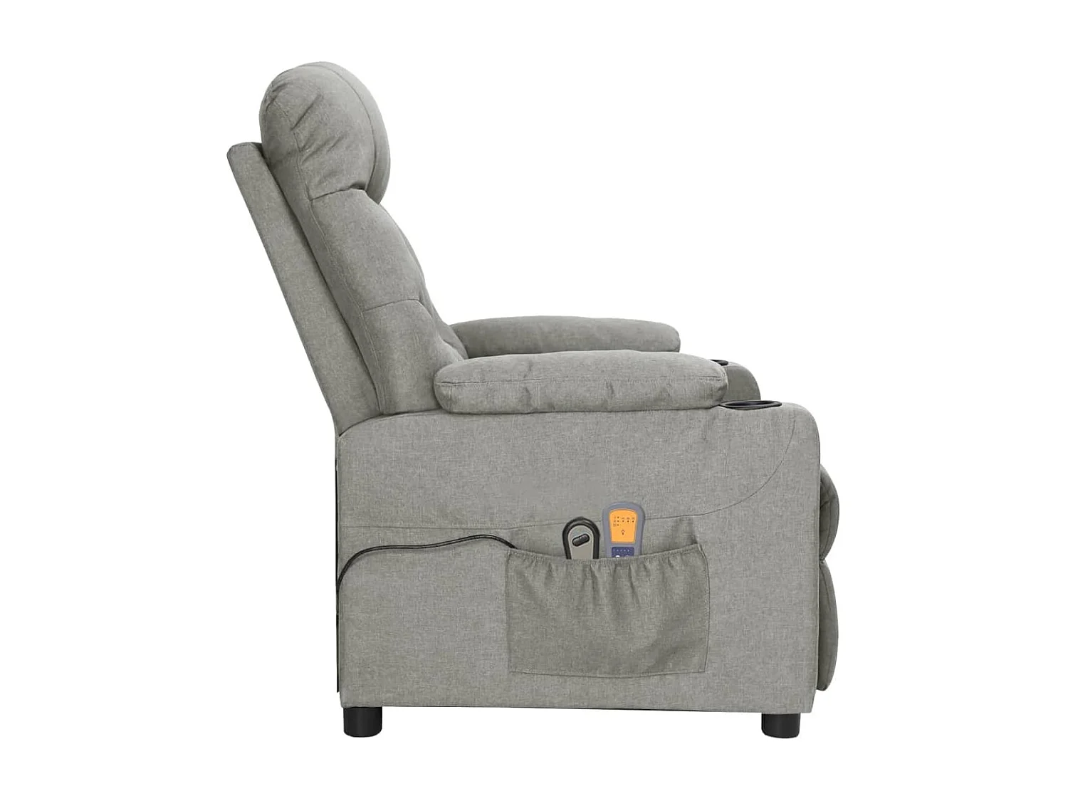 Elektrische massagestoel Lichtgrijs Stof